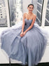 Ball Gown Grey Sequin Tulle Sweetheart Prom Dresses LBQ1239